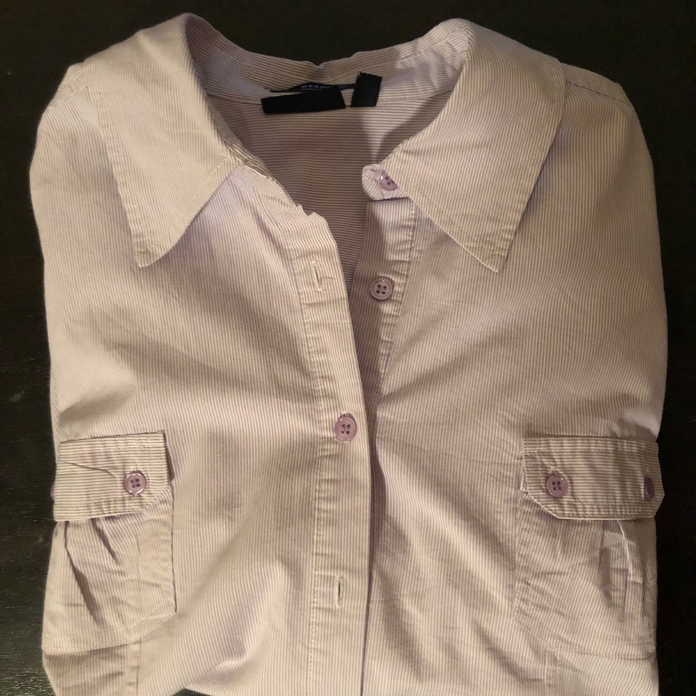 XL Apt. 9 Purple and White Striped Shirt, Women’s